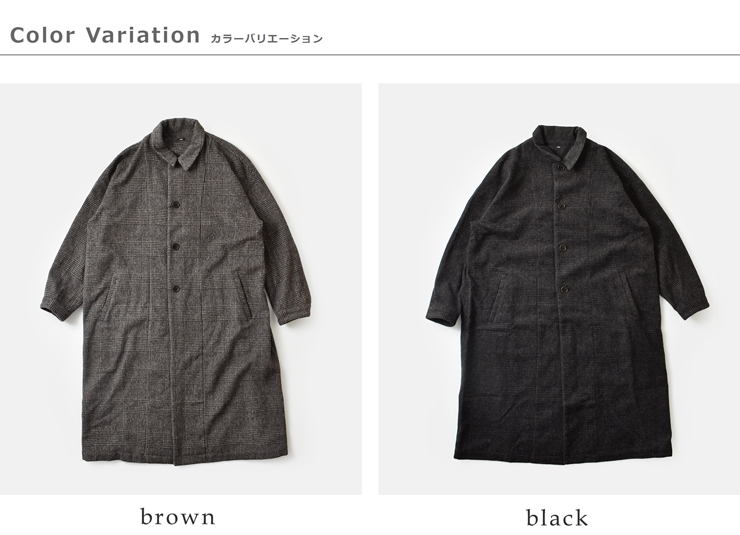 tissu(ティシュ)リニュールビーバーグレンチェックステンカラーコートts253co067