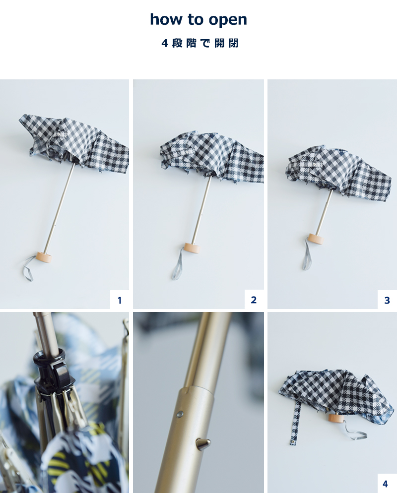 ANATOLE PARIS(アナトール パリス)ファイバーグラスカーボン木製ハンドルギンガムチェック折り畳み傘tweedcheck