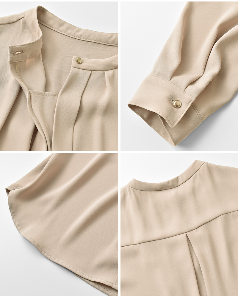 DONEEYU(ドニーユ)マットタッチサテンブラウスu-2255