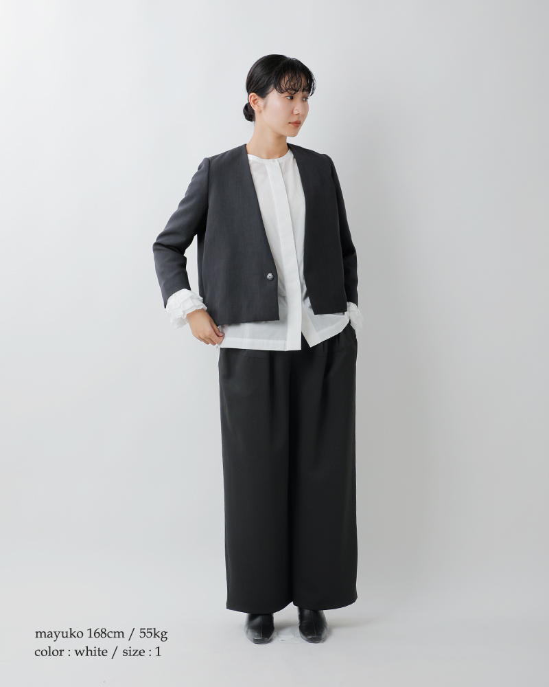 U PHORICA(ユーフォリカ)コットンラウンドネックティアードフリルブラウスu24-11072-53