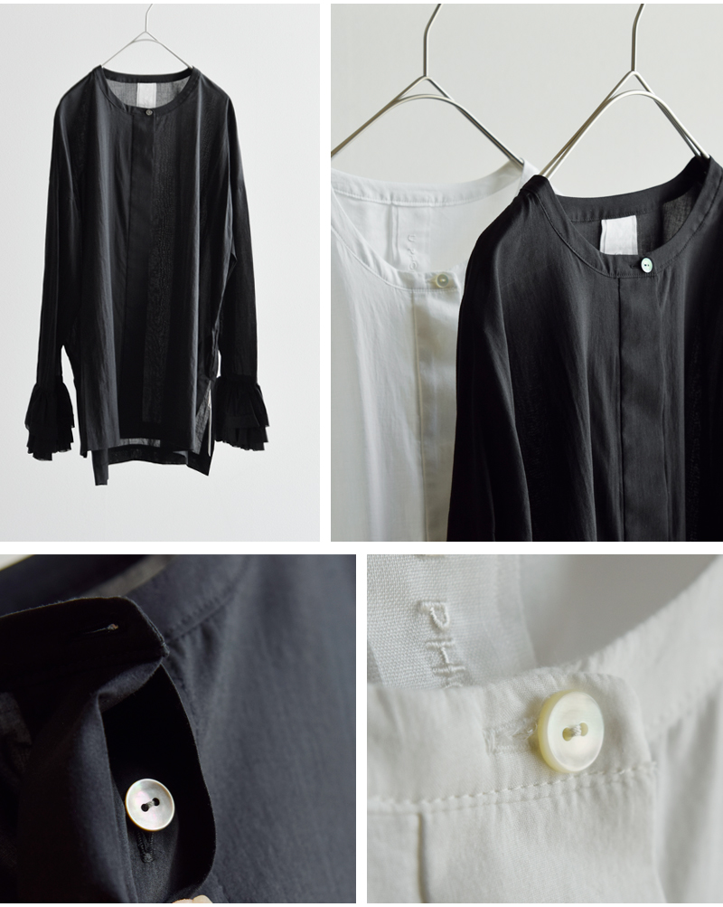 U PHORICA(ユーフォリカ)コットンラウンドネックティアードフリルブラウスu24-11072-53