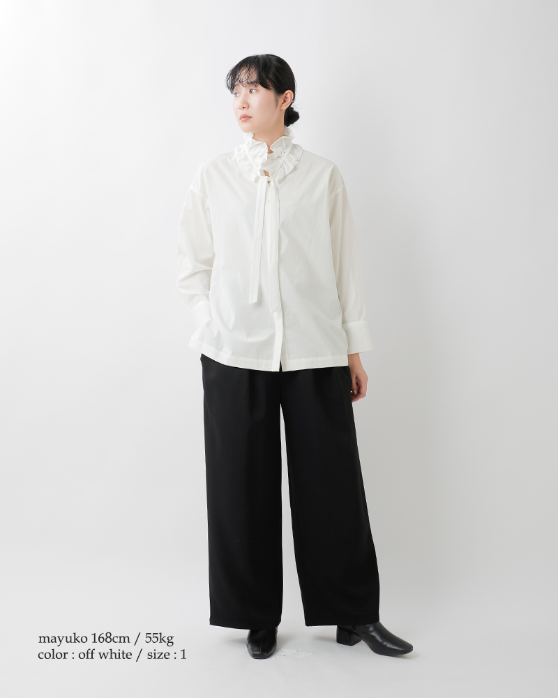 U PHORICA(ユーフォリカ)コットンフリルネックスキッパーブラウスu24-11273-53