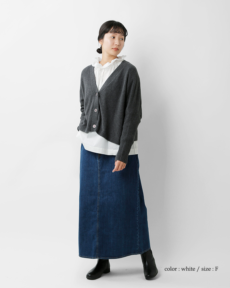 universal seven(ユニヴァーサルセブン)コットンナチュラルタイプライターイタリアンフィレレース2wayブラウスus254bl021