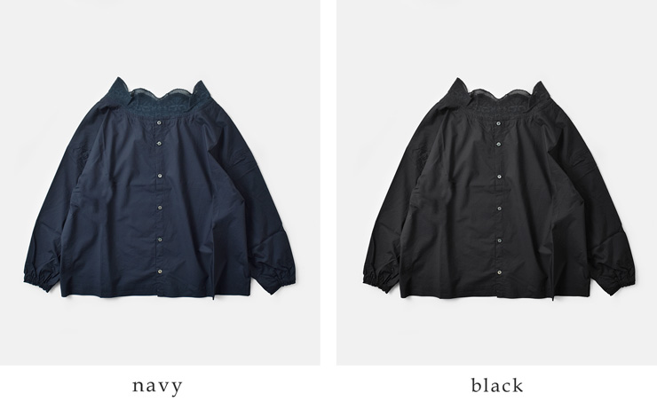 universal seven(ユニヴァーサルセブン)コットンナチュラルタイプライターイタリアンフィレレース2wayブラウスus254bl021