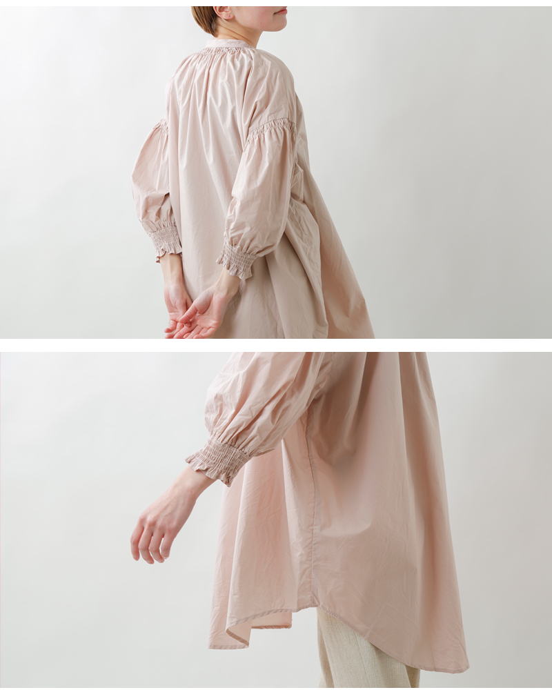 universal tissu(ユニヴァーサルティシュ)トリプルシャーリングバンドカラーブラウス ut211bl008