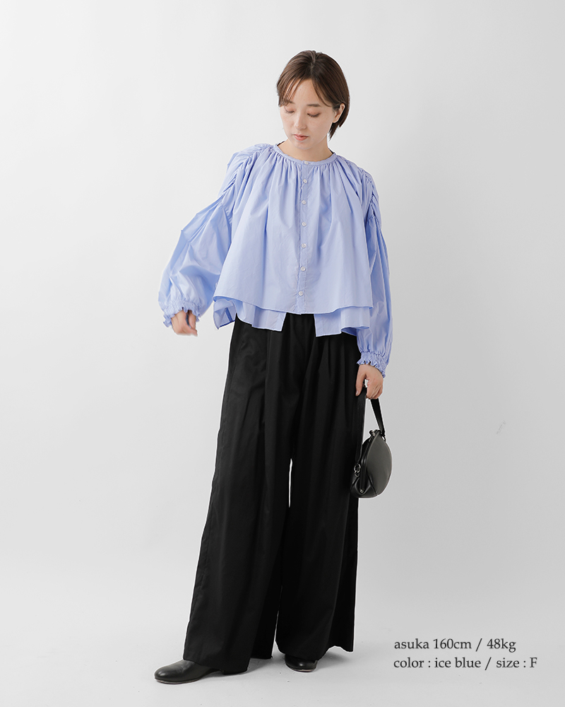 universal tissu(ユニヴァーサルティシュ)ナチュラルタイプライターギャザーボレロブラウスut253bl018