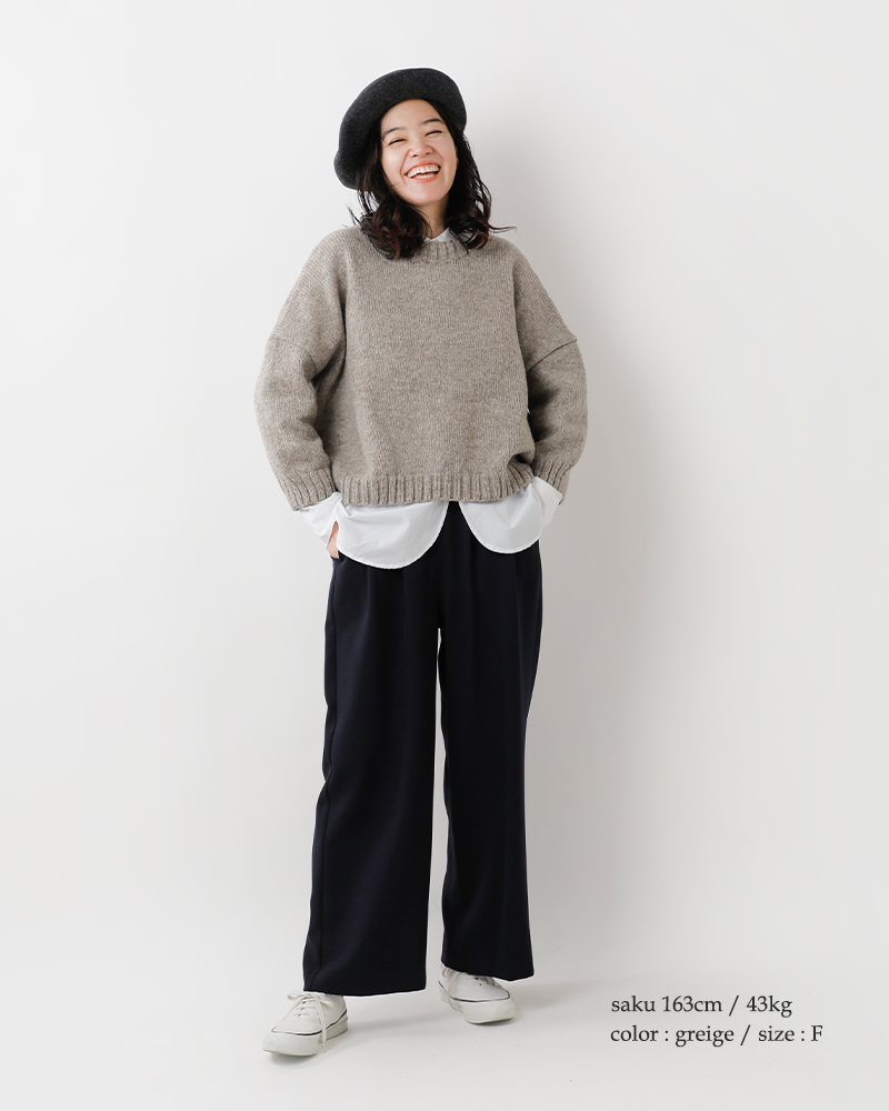 utilite(ユティリテ)ペルーハイランドウールクルーネックプルオーバーut311awk14