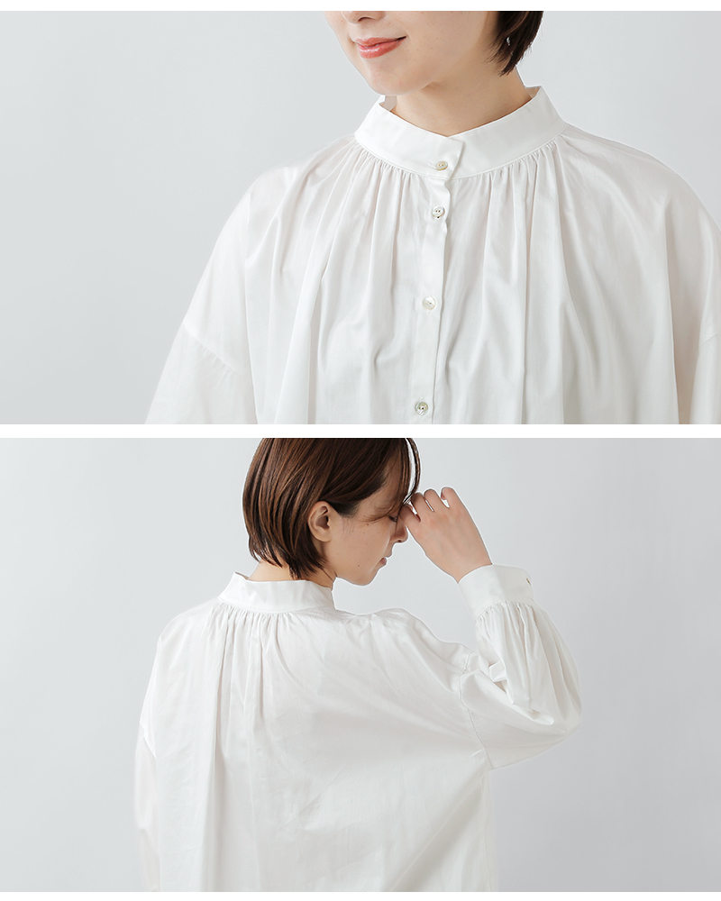 utilite(ユティリテ)サテンシルクソフトボリュームスリーブシャツut504aw11