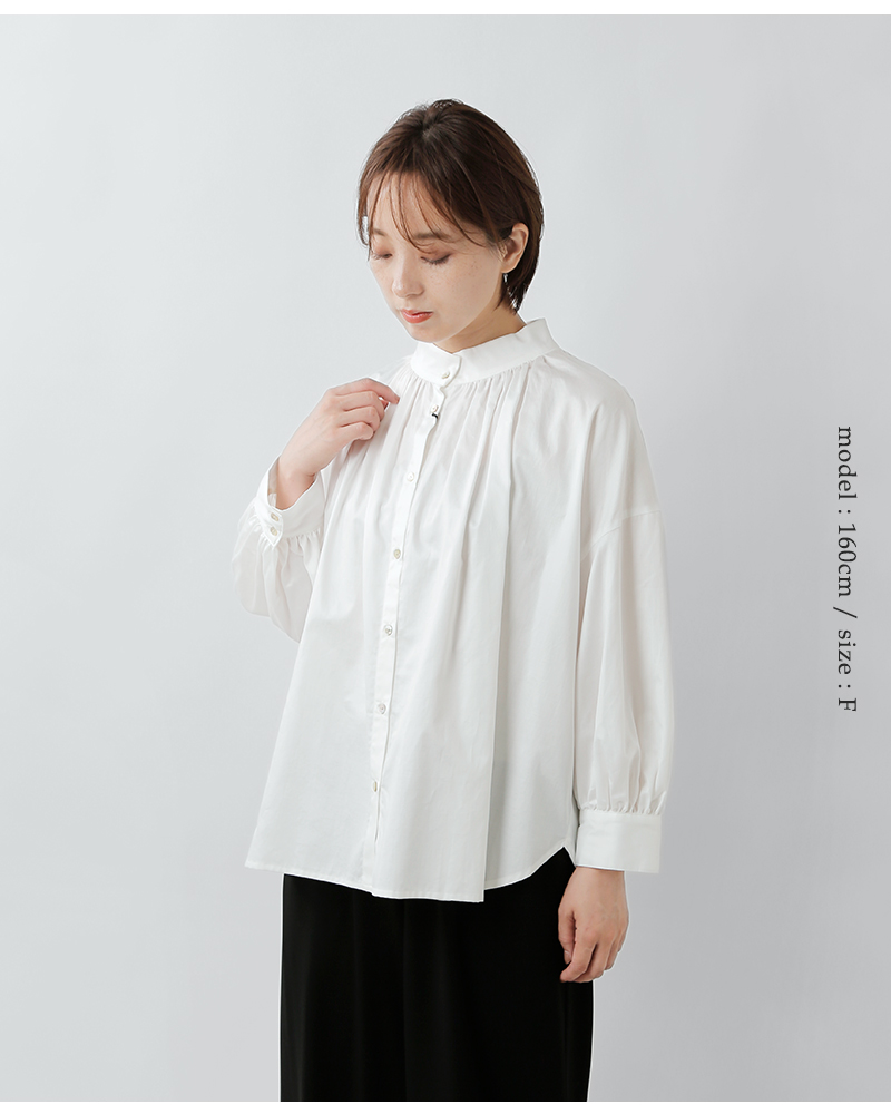 utilite(ユティリテ)サテンシルクソフトボリュームスリーブシャツut504aw11