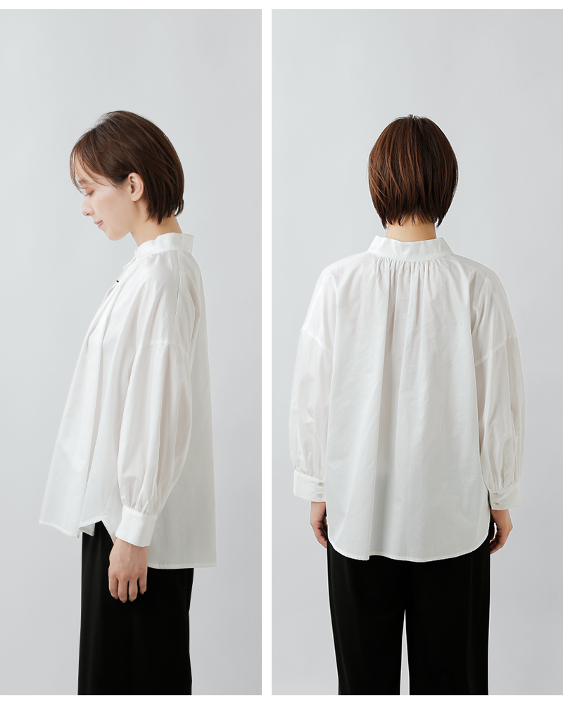 utilite(ユティリテ)サテンシルクソフトボリュームスリーブシャツut504aw11