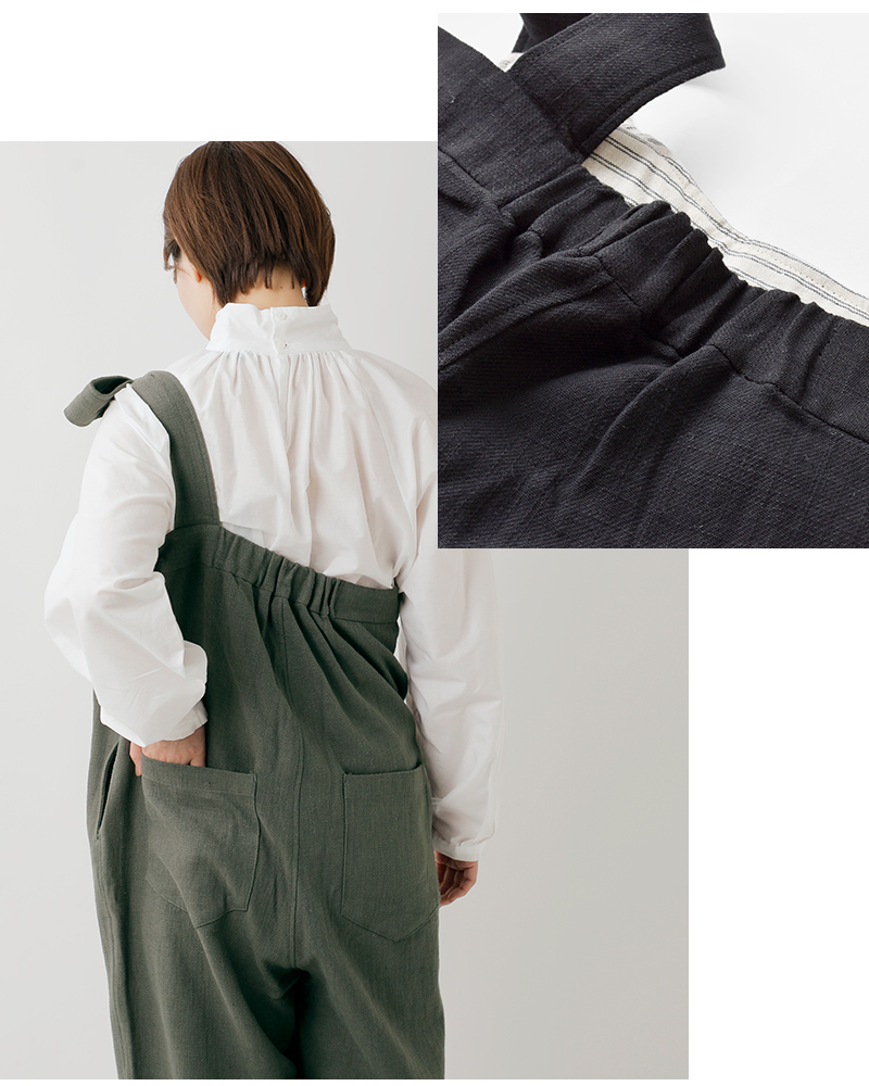 Vent Blanc(ヴァンブラン)コットンリネンワンショルダーパンツvbp253406