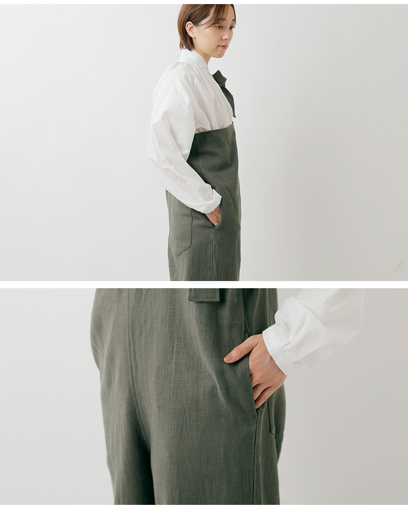 Vent Blanc(ヴァンブラン)コットンリネンワンショルダーパンツvbp253406