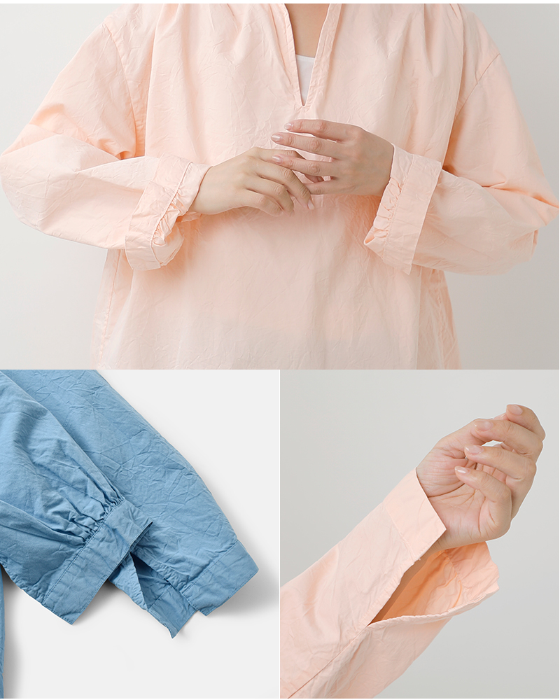 Veritecoeur(ヴェリテクール)コットンツイルタックフリルスタンドカラーFavoriteブラウスvc-2795