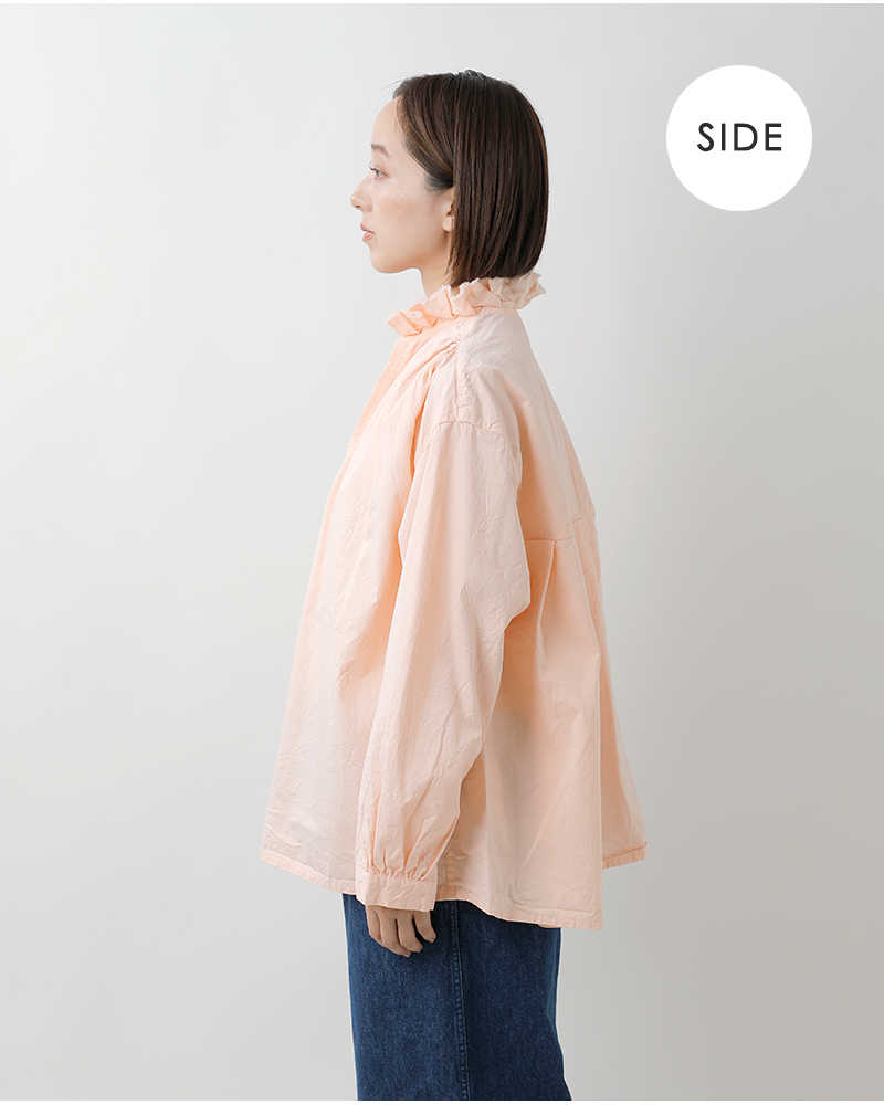 Veritecoeur(ヴェリテクール)コットンツイルタックフリルスタンドカラーFavoriteブラウスvc-2795