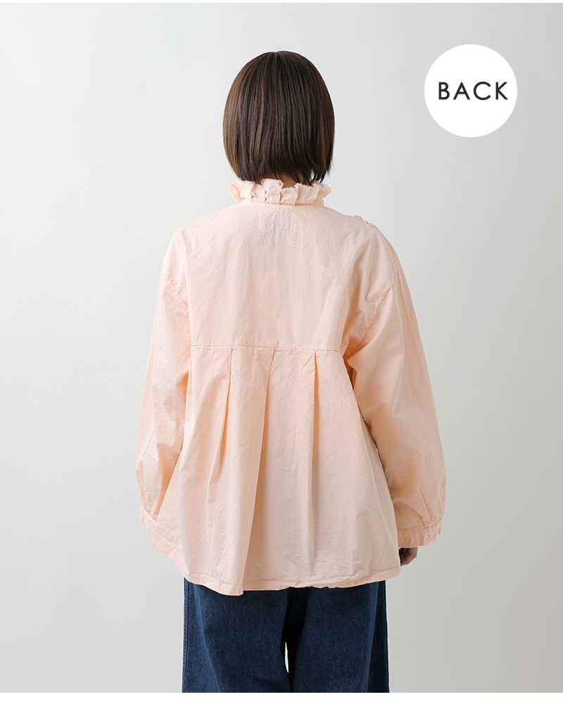 Veritecoeur(ヴェリテクール)コットンツイルタックフリルスタンドカラーFavoriteブラウスvc-2795