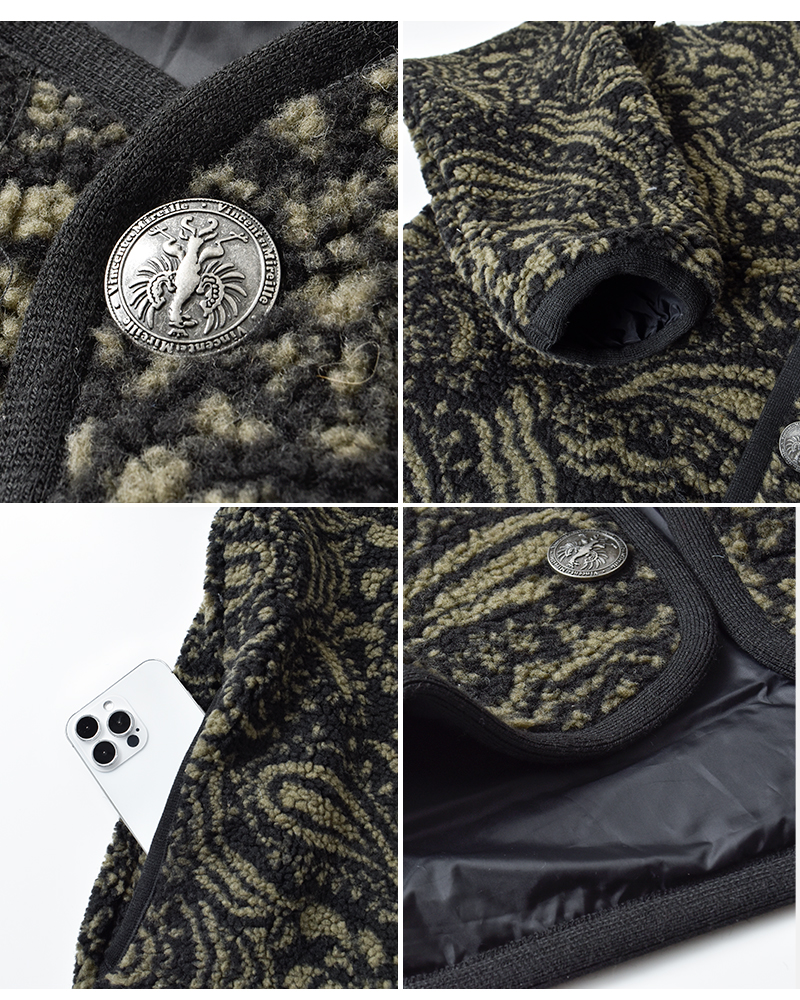 Vincent et Mireille(ヴァンソン エ ミレイユ)ボアリバーシブルカーディガンジャケットvm252bl25210