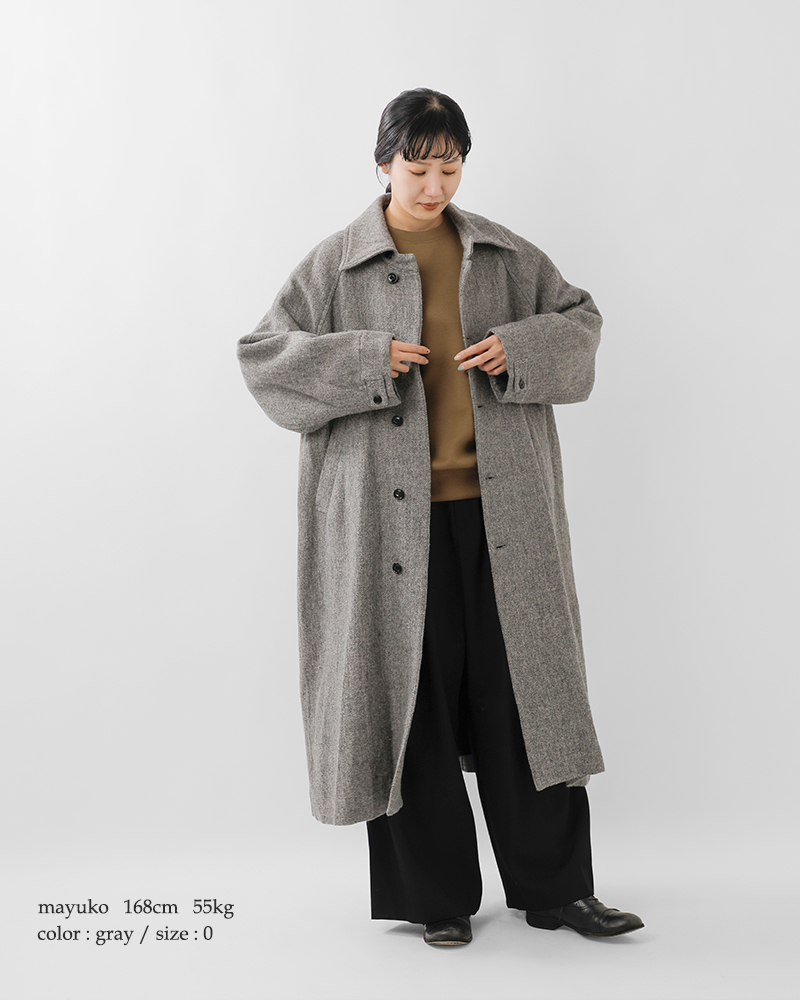 VOAAOV(ヴォアーブ)ウールリネンヘリンボーンステンカラーコートvoco-o111