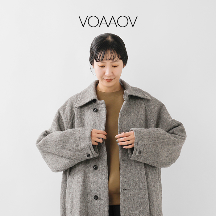 VOAAOV(ヴォアーブ)ウールリネンヘリンボーンステンカラーコートvoco-o111