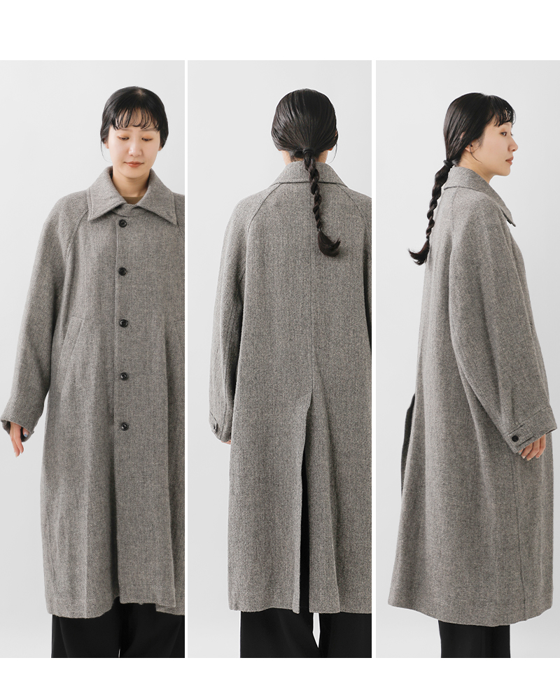 VOAAOV(ヴォアーブ)ウールリネンヘリンボーンステンカラーコートvoco-o111