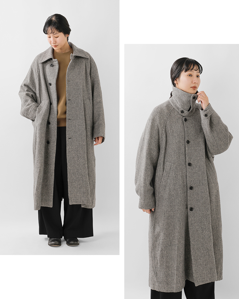 VOAAOV(ヴォアーブ)ウールリネンヘリンボーンステンカラーコートvoco-o111
