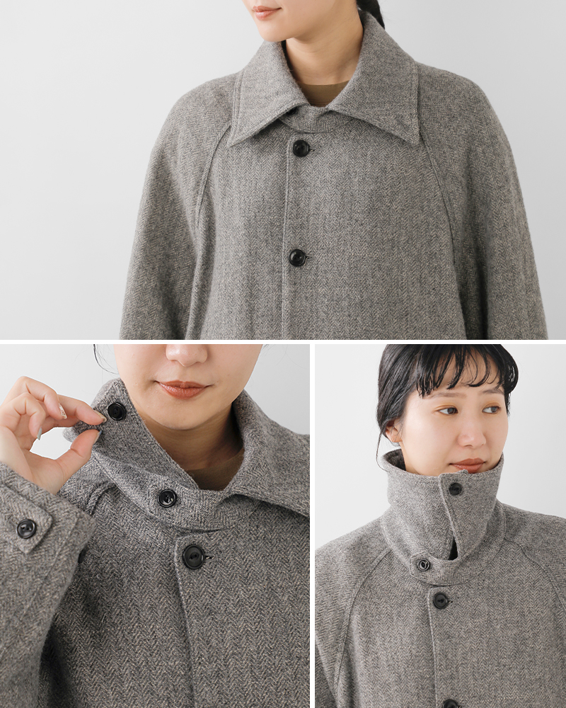VOAAOV(ヴォアーブ)ウールリネンヘリンボーンステンカラーコートvoco-o111