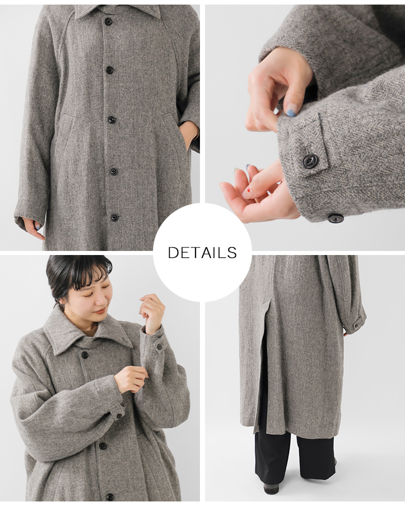 VOAAOV(ヴォアーブ)ウールリネンヘリンボーンステンカラーコートvoco-o111