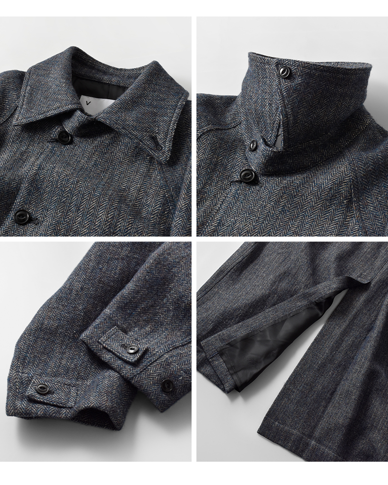 VOAAOV(ヴォアーブ)ウールリネンヘリンボーンステンカラーコートvoco-o111