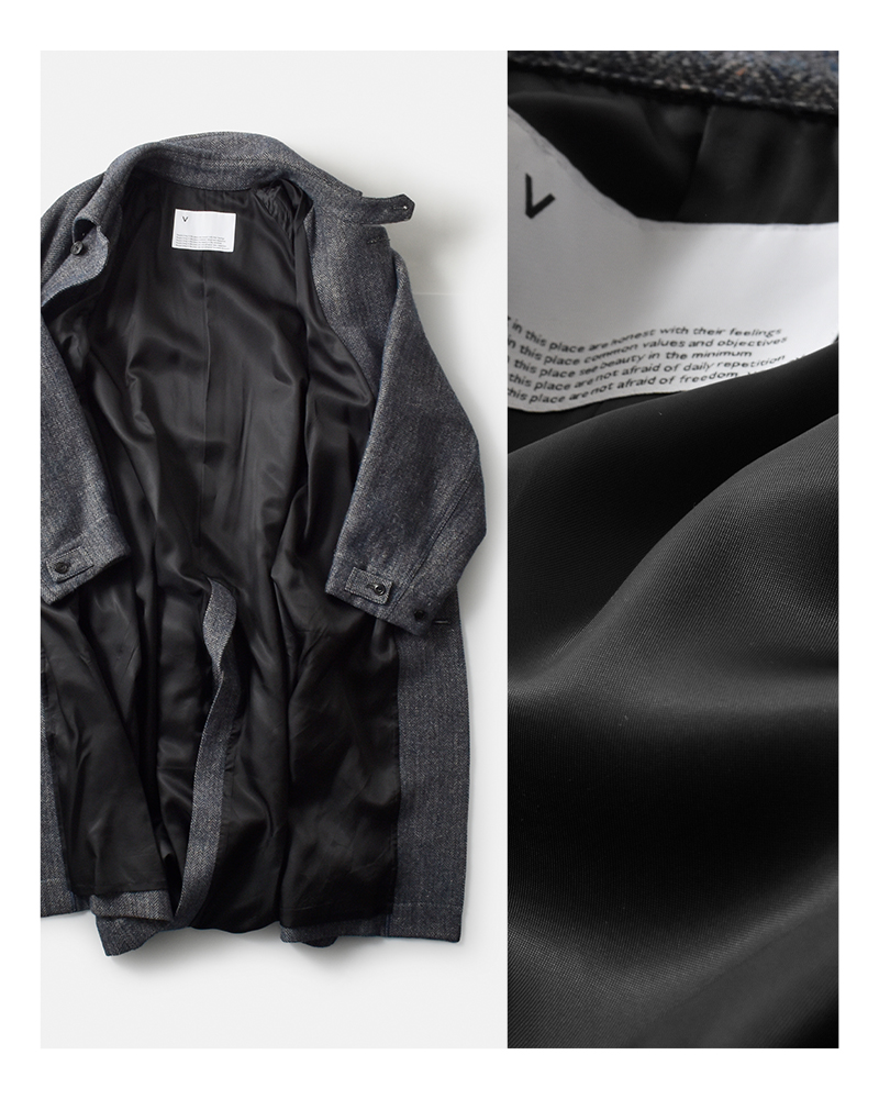 VOAAOV(ヴォアーブ)ウールリネンヘリンボーンステンカラーコートvoco-o111