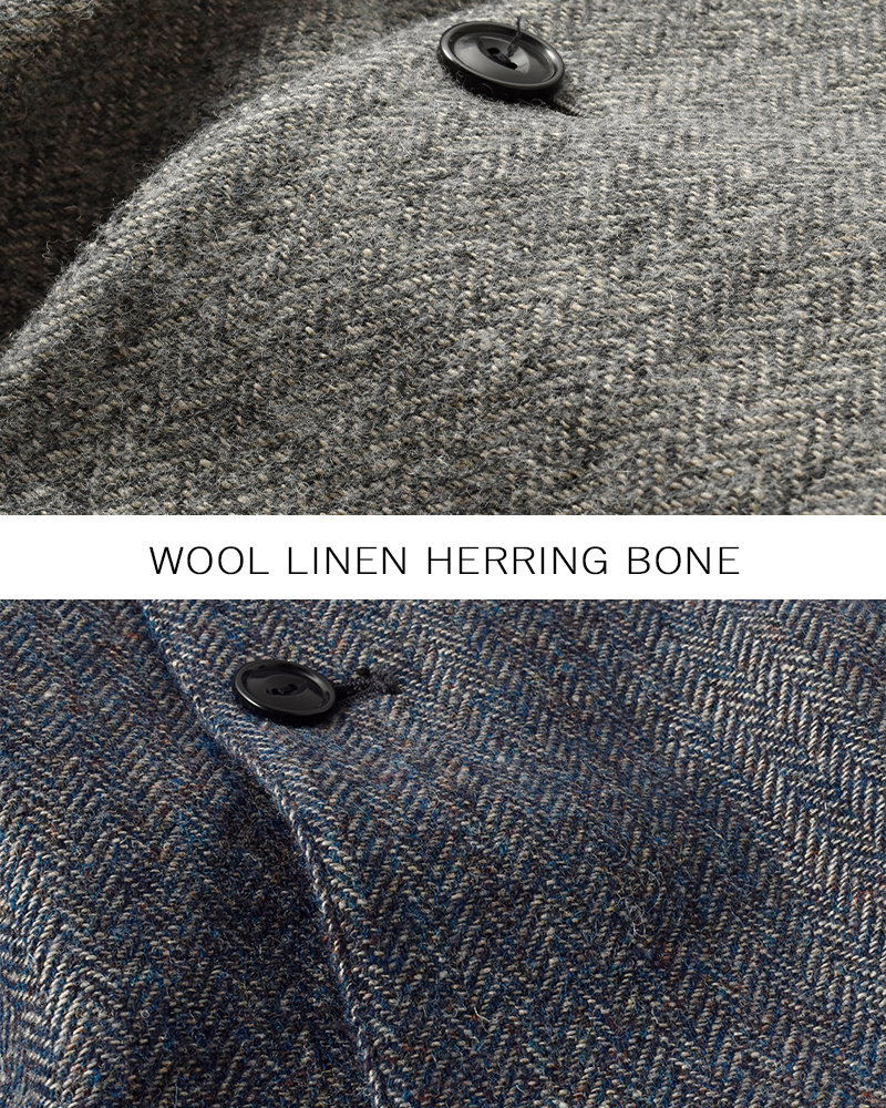 VOAAOV(ヴォアーブ)ウールリネンヘリンボーンステンカラーコートvoco-o111
