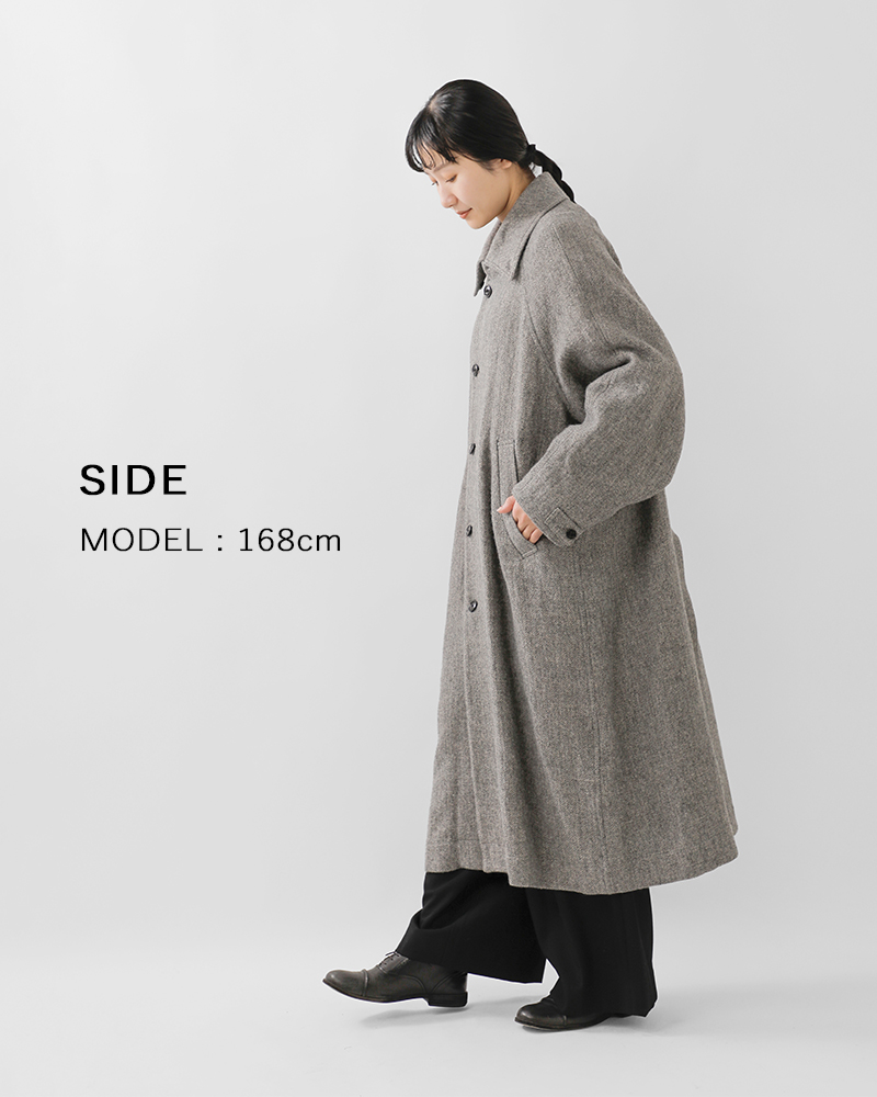 VOAAOV(ヴォアーブ)ウールリネンヘリンボーンステンカラーコートvoco-o111
