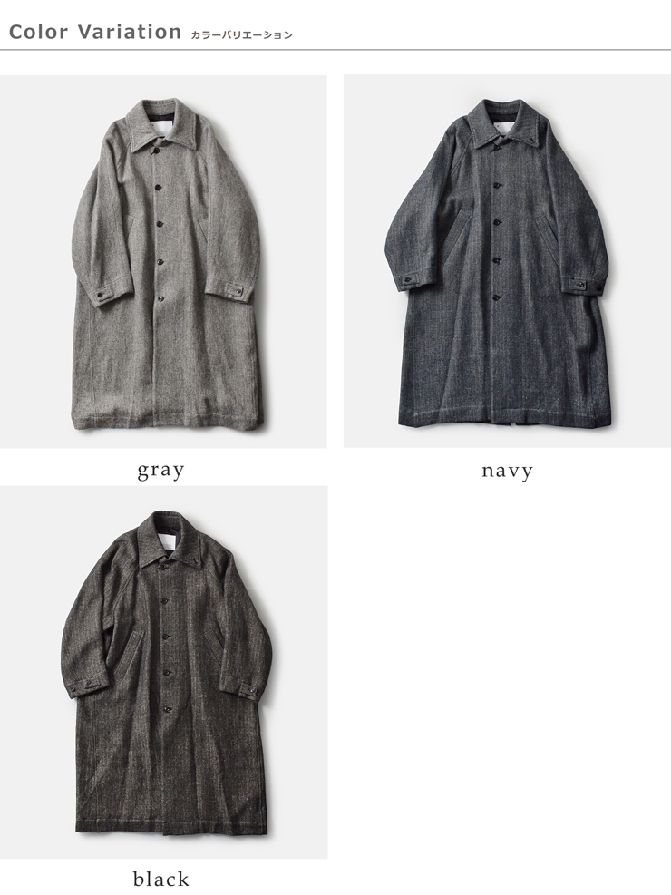 VOAAOV(ヴォアーブ)ウールリネンヘリンボーンステンカラーコートvoco-o111