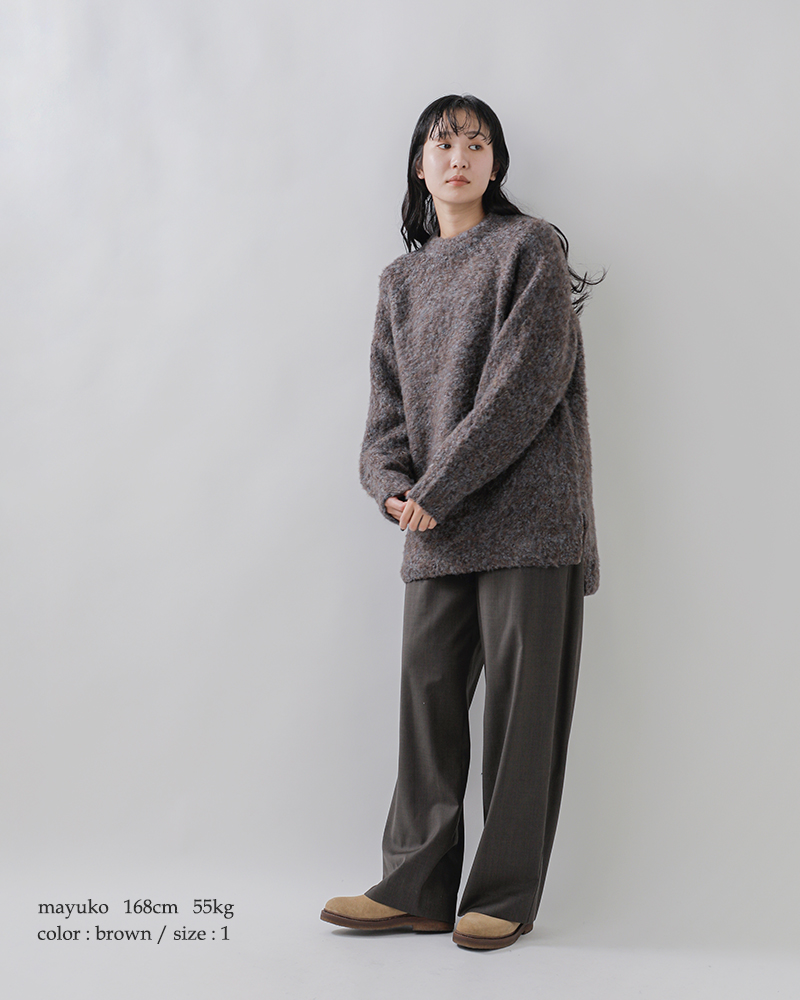 VOAAOV(ヴォアーブ)ブークレヤーンウールフラースチーゼルラグランニットプルオーバーvont-o102