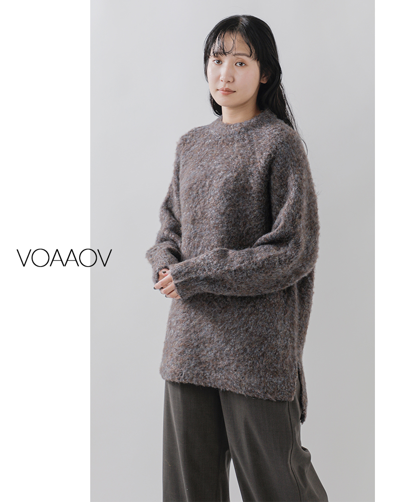 VOAAOV(ヴォアーブ)ブークレヤーンウールフラースチーゼルラグランニットプルオーバーvont-o102