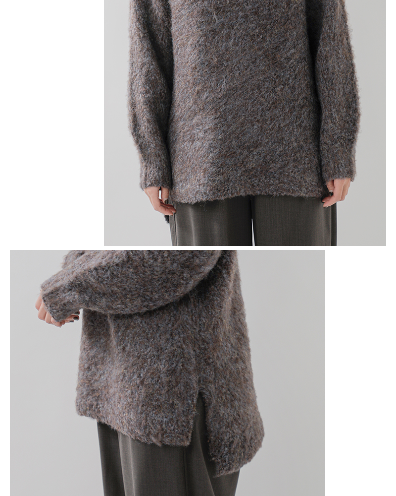 VOAAOV(ヴォアーブ)ブークレヤーンウールフラースチーゼルラグランニットプルオーバーvont-o102