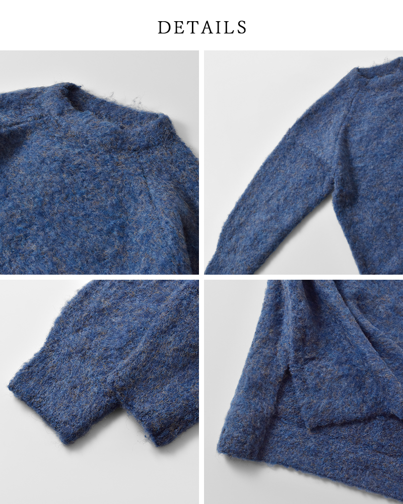 VOAAOV(ヴォアーブ)ブークレヤーンウールフラースチーゼルラグランニットプルオーバーvont-o102