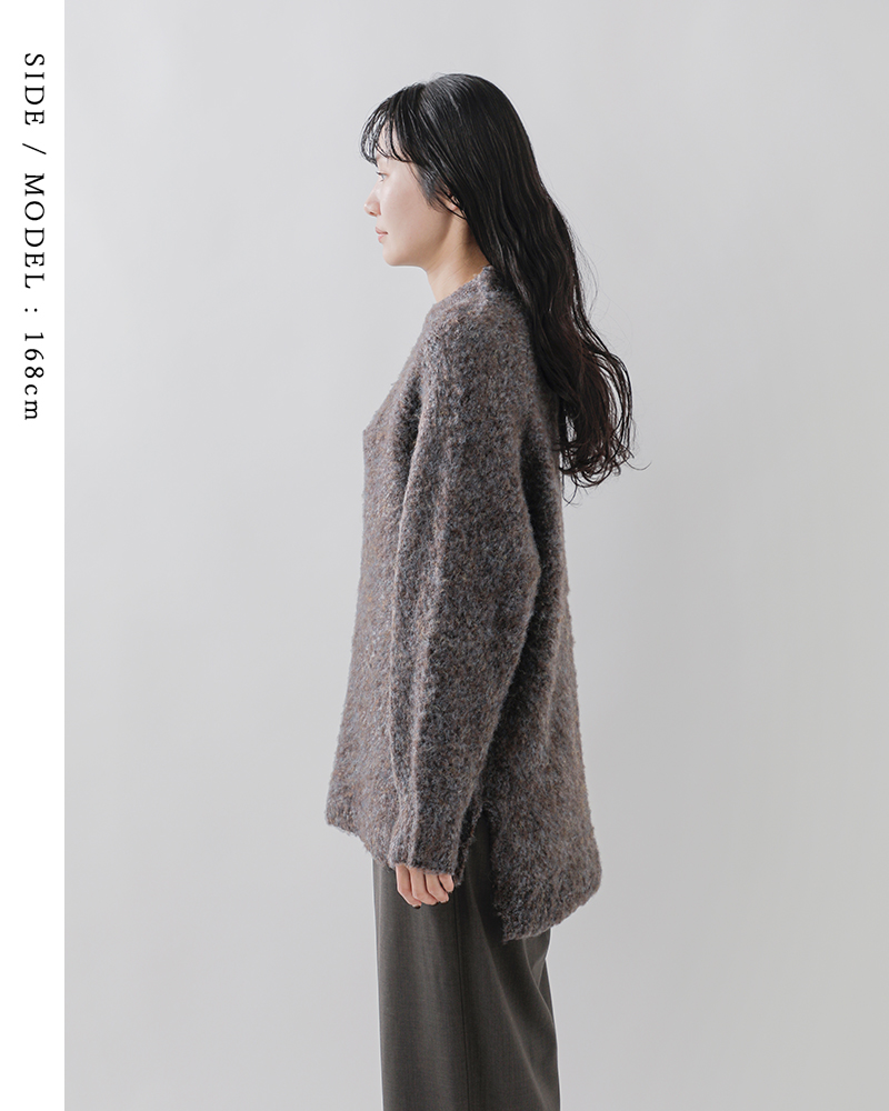 VOAAOV(ヴォアーブ)ブークレヤーンウールフラースチーゼルラグランニットプルオーバーvont-o102