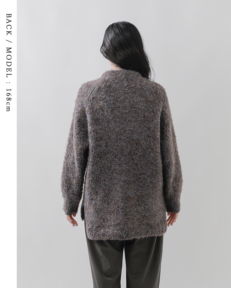 VOAAOV(ヴォアーブ)ブークレヤーンウールフラースチーゼルラグランニットプルオーバーvont-o102