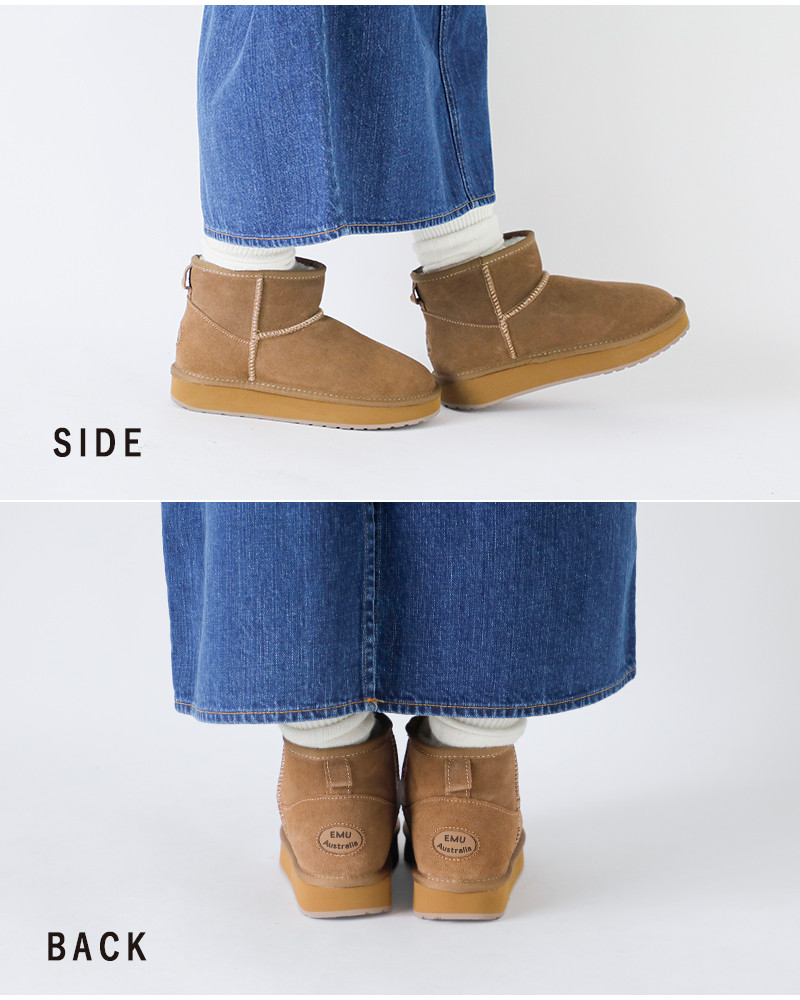 EMU Australia(エミュオーストラリア)カウレザーメリノウールショートムートンブーツw13252