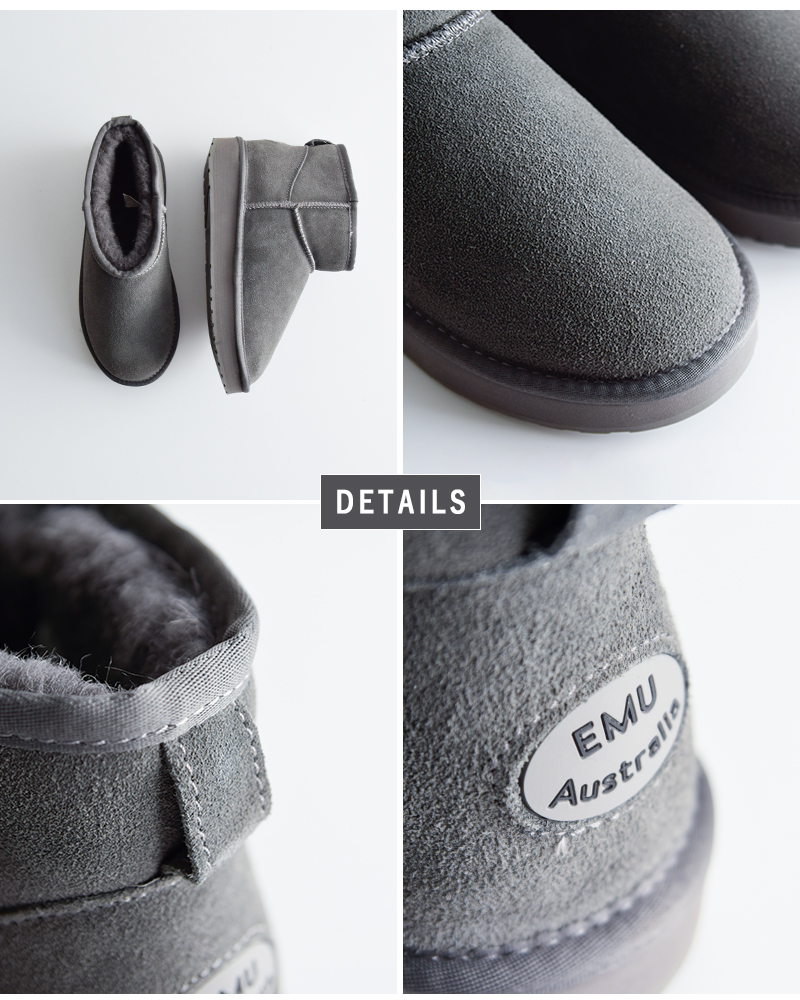 EMU Australia(エミュオーストラリア)カウレザーメリノウールショートムートンブーツw13252