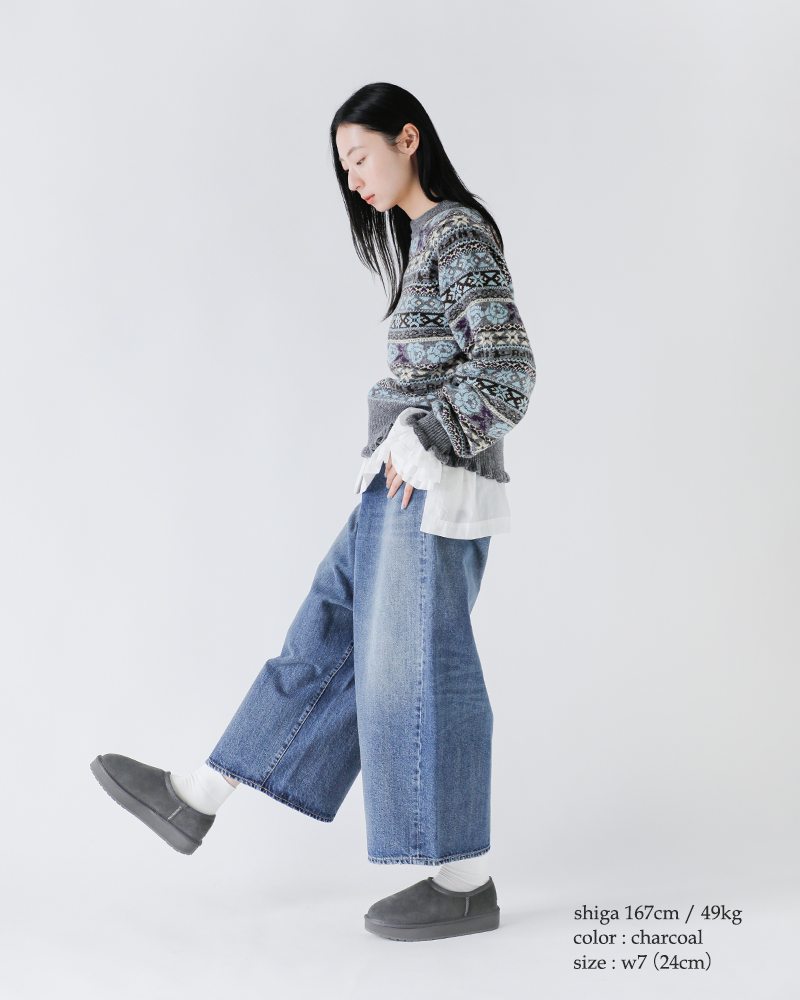 EMU Australia(エミュオーストラリア)カウレザーメリノウールムートンスリッポンシューズw13253