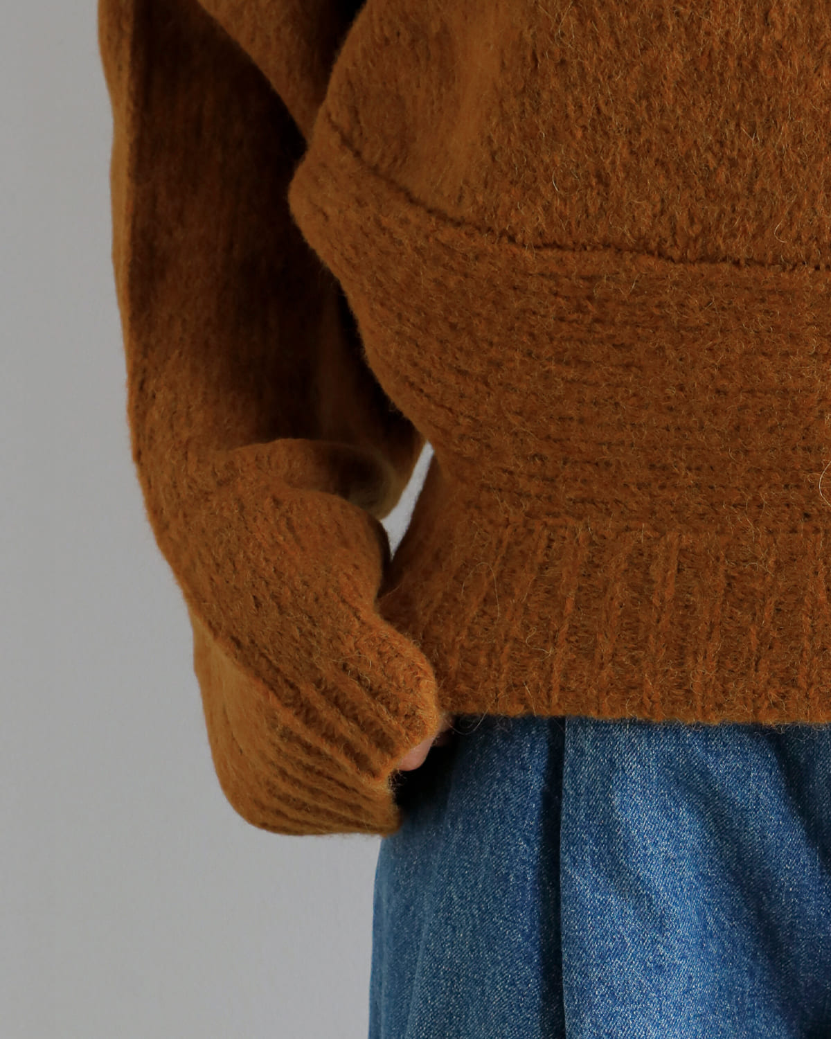 AKANE UTSUNOMIYA(アカネウツノミヤ)ベビーアルパカメリノウールバラクラバマフラー付きニットプルオーバー wao-fk06-1003