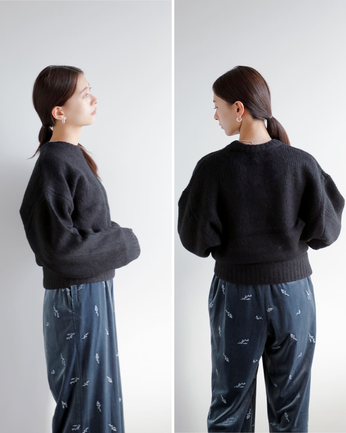 AKANE UTSUNOMIYA(アカネウツノミヤ)ベビーアルパカメリノウールバラクラバマフラー付きニットプルオーバー wao-fk06-1003