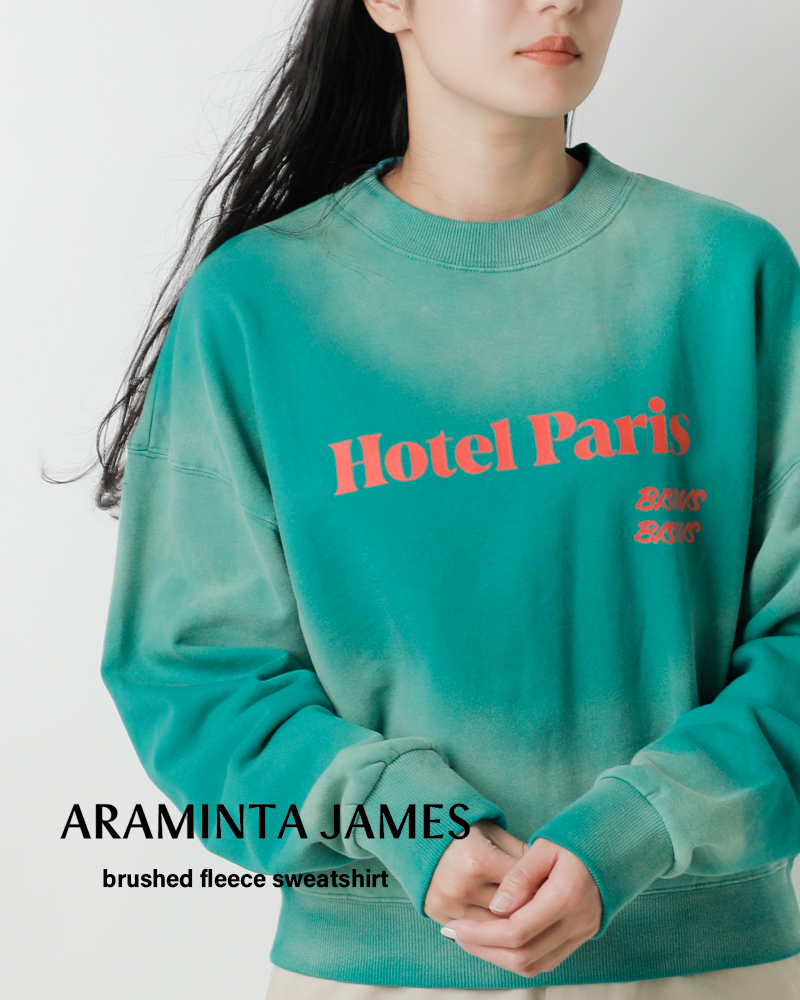 トップス ARAMINTA JAMES/PARIS SWEATSHIRT Araminta James Hotel Paris Sweatshirt | Washed Ocean Green
