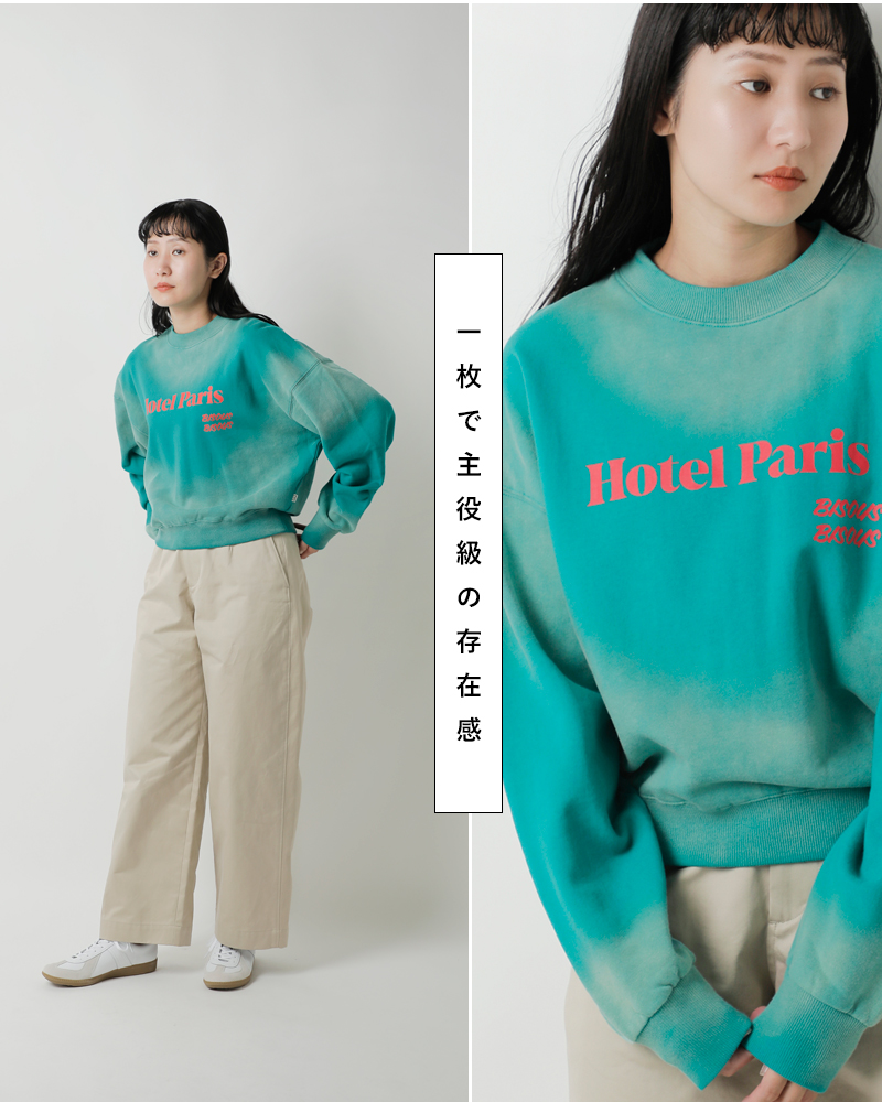トップス ARAMINTA JAMES/PARIS SWEATSHIRT Araminta James Hotel Paris Sweatshirt | Washed Ocean Green
