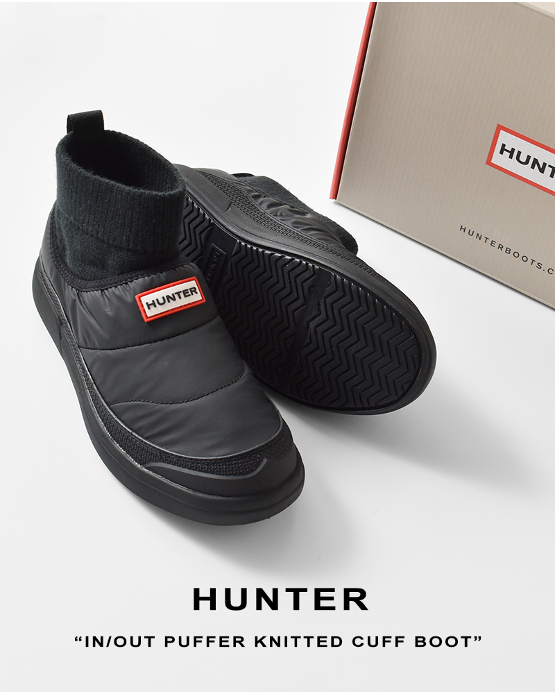 HUNTER(ハンター)イン/アウトパファーニットカフブーツ“IN/OUTPUFFERKNITTEDCUFFBOOT”wfs2265ren