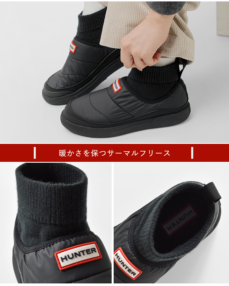HUNTER(ハンター)イン/アウトパファーニットカフブーツ“IN/OUTPUFFERKNITTEDCUFFBOOT”wfs2265ren