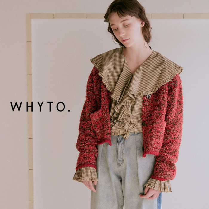 whyto(zCg)Rbg`FbNtuEXgcheckfrillblousehwht25fbl4077