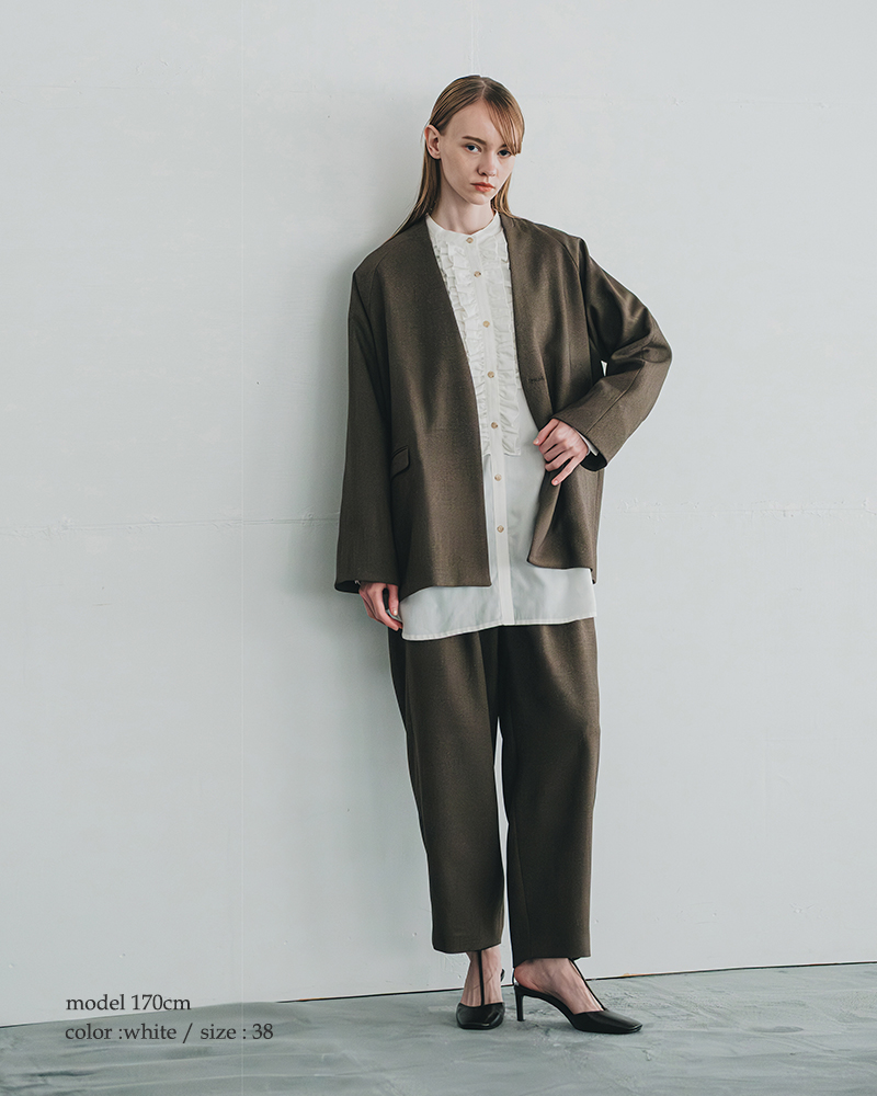whyto(zCg)thXuEXgfrilldressblousehwht25fbl4081