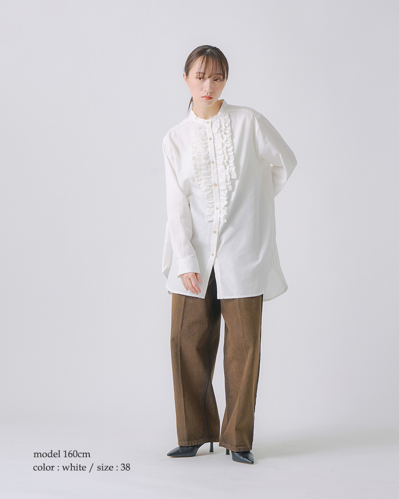 whyto(zCg)thXuEXgfrilldressblousehwht25fbl4081