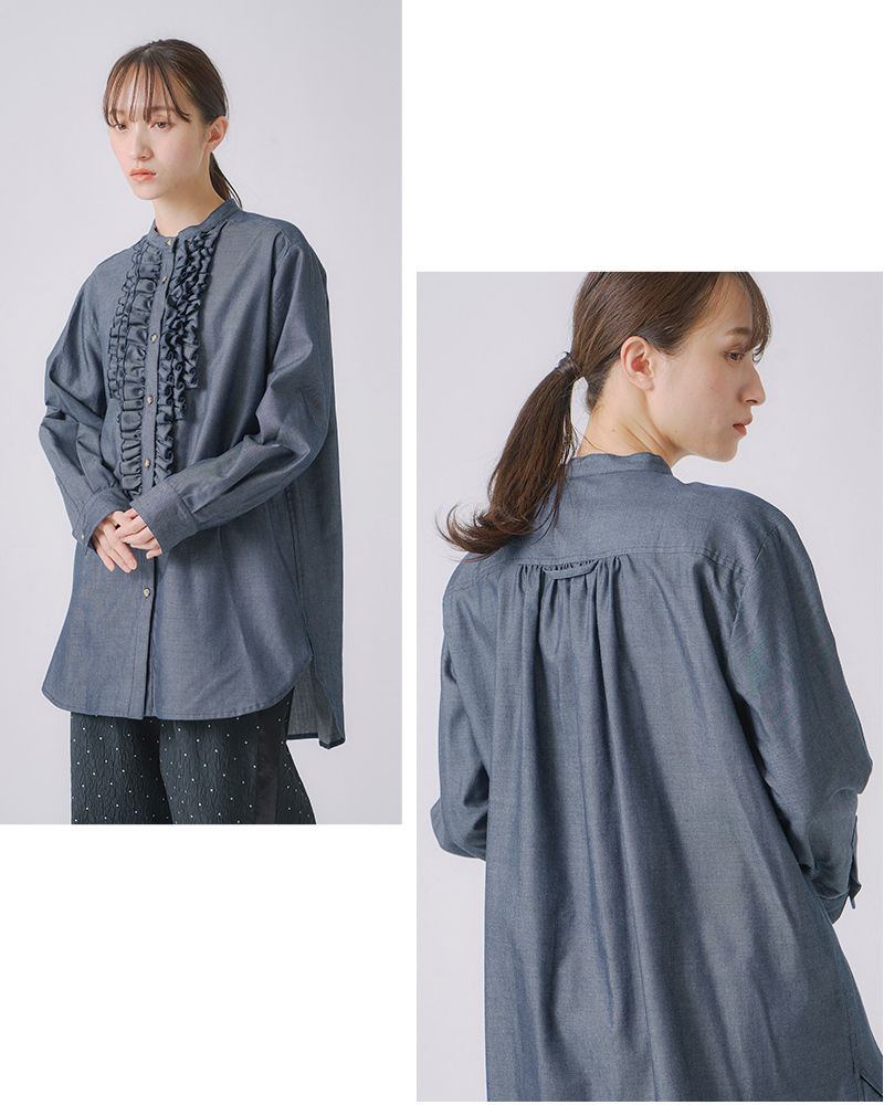 whyto(zCg)thXuEXgfrilldressblousehwht25fbl4081
